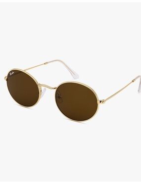 Sunglasses with Gold Frame and Brown Lenses